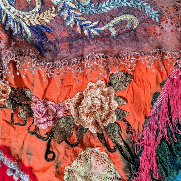 Colorful festival Boho Tulle Gypsy wrap lace Layer floral boho maxi skirt M L XL - Picture 5 of 12